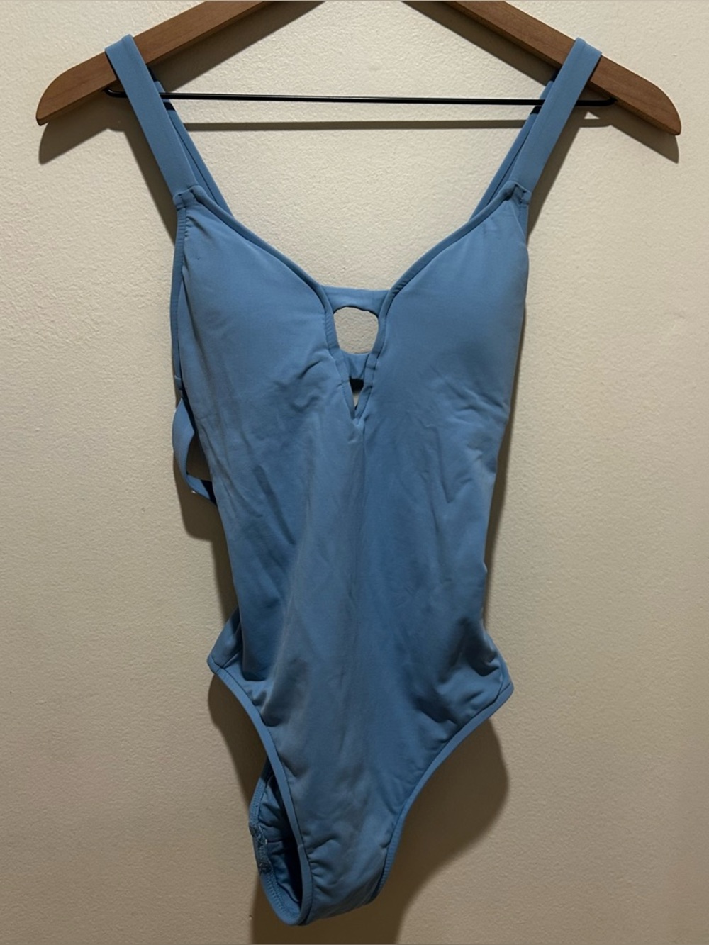 Seafolly Australia Active Deep V Maillot Light Blue One Piece Swimsuit - Size 8